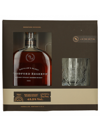 COFFRET WHISKY WOODFORD RESERVE 70CL 45.2%  1 VERRE